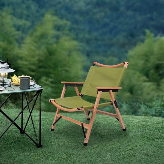 Green Outdoor Folding Chair Beech Wood Picnic Camping Portable kermit Chair