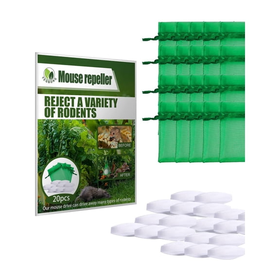 Green Outdoor Rodent Repellent Pack with Sticks and Pellets for Mole, Vole & Gopher Control in Garden, Yard & Lawn