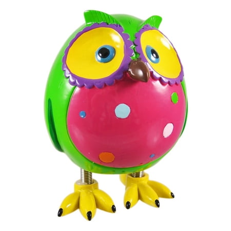 Green Owl Design Bank with Spring Legs 76979-GR 6 Inches