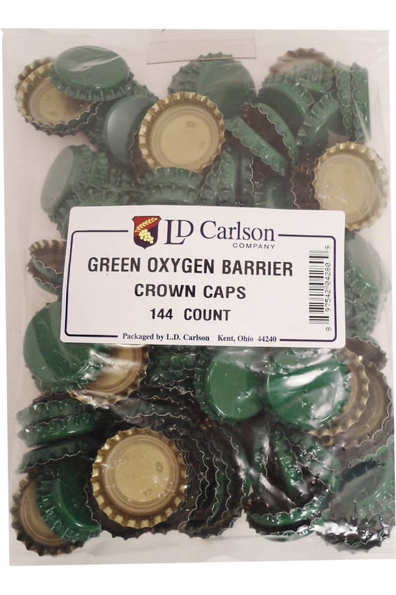 Green Oxygen Barrier Crown Caps 144 Count by L.D.Carlson Company