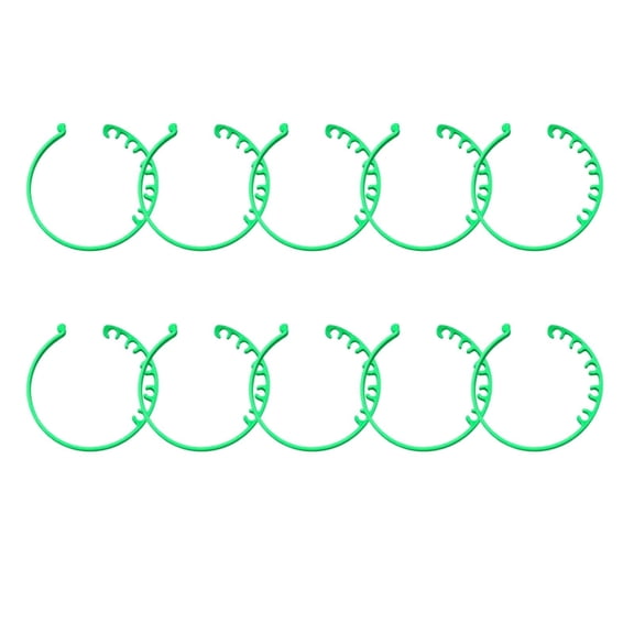 Green PLA Adjustable Garden Stake Connectors, 10pcs, 2.5cm, Reusable Support for Vines and Climbing