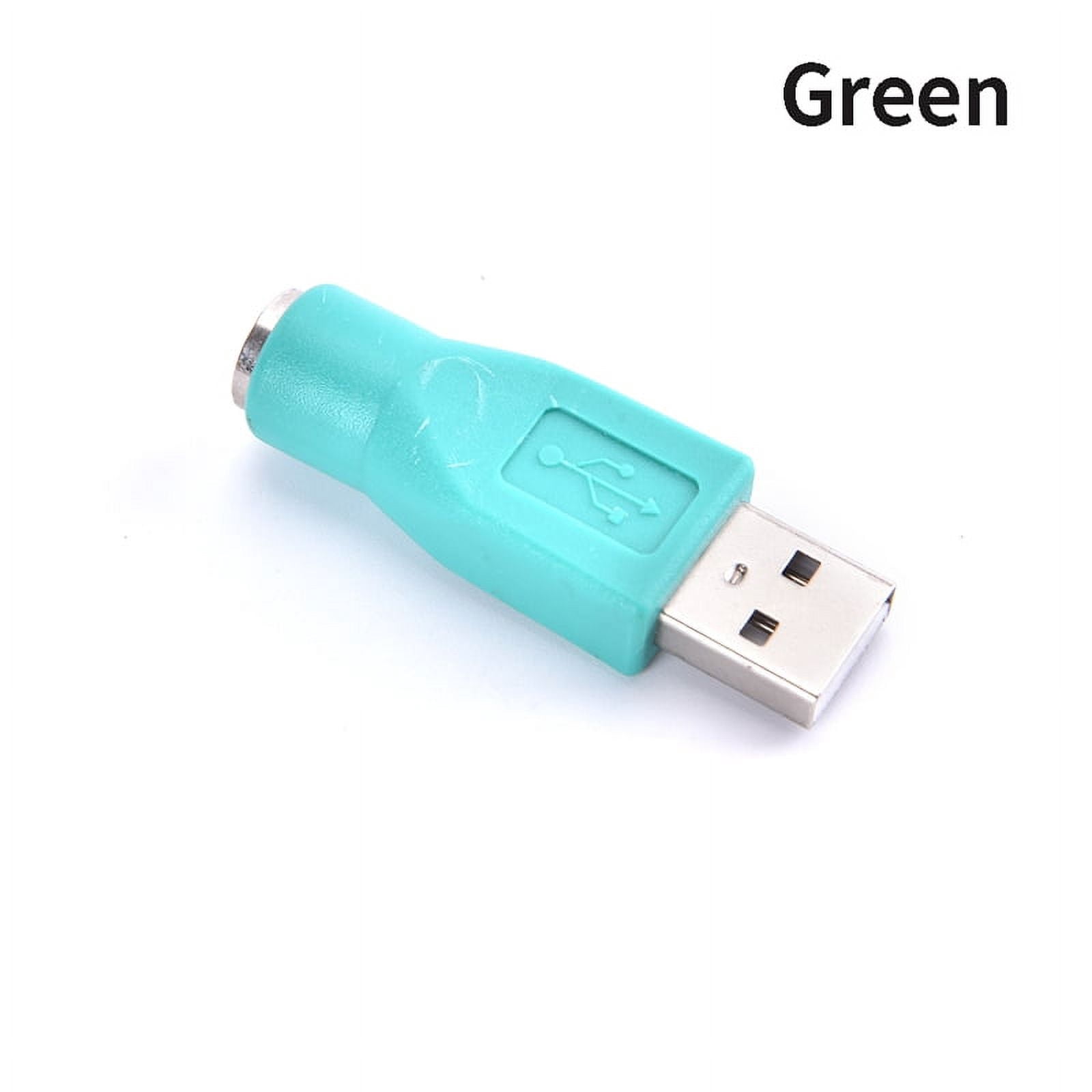 (Green) PS2 PS/2 Female To USB Male Adaptor Converter Adapter PC Laptop ...
