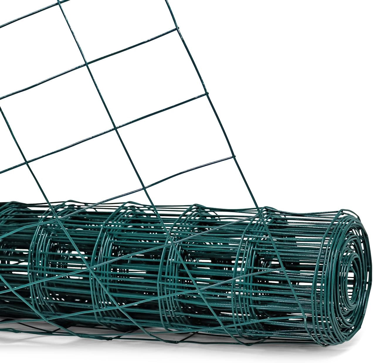 Green PVC Coated Welded Wire Fence 36 Inch x 50 Foot, 2 Inch x 3 Inch 16GA, Garden Border Fencing Roll Vinyl Coating Metal Wire Mesh for Yard Vegetable Plant Protection Poultry Netting