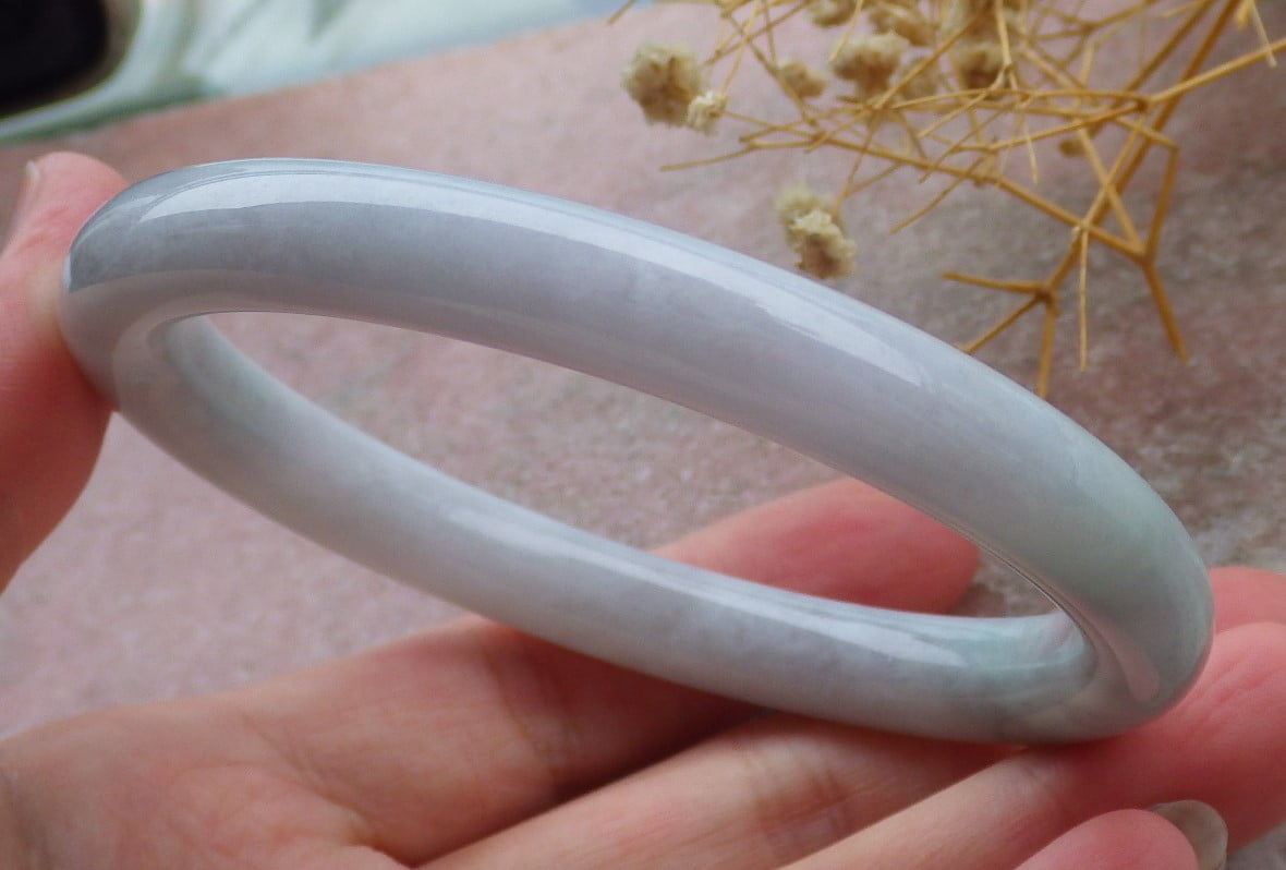 Green Pale Lavender Natural A JADE Jadeite Bangle Bracelet 62 mm 686442 TN