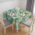thumbnail image 1 of Green Palm Leaf Table Cloth Waterproof Tablecloths, Tropical Plants Retro Pastoral Summer Tablecloth Dining Table Cover for Kitchen Party Tabletop Outdoor, Square Tablecloth 60x60 Inch, 1 of 9