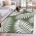 thumbnail image 1 of Green Palm Leaf Washable Area Rug 4 x 6 ft Country Coastal Tropical Boho Beach Tree Leaves , Soft Non Slip Rugs Stain Repellent Indoor Felt Carpet for Living Dining Room Bedroom Home Office, 1 of 9