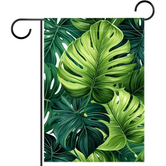 Green Palm Leaves Garden Flag 12x18 Vertical Double Sided Farmhouse Holiday Outside Decorations Yard Flag
