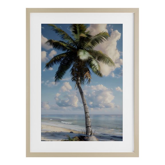 Stupell Industries Green Palm Relaxation Birch Framed Print Under Glass, design by LSR Design Studio, 20 x 14