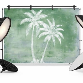 Green Palm Tree Backdrops for Photography, Summer Tropical Beach Country Rustic Island Tree Leaf Fabric Photo Background Sturdy Studio Props for Photo Studio, Video Recording Photoshoot 7x5ft