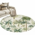 thumbnail image 1 of Green Palm Tree Round Area&nbsp;Rug 4ft Watercolor Tropical Summer Botanical Forest Non-Slip&nbsp;Washable Circle Rugs Soft Felt Indoor Floor Mat for Bedroom Kitchen Living Room Bathroom, 1 of 9