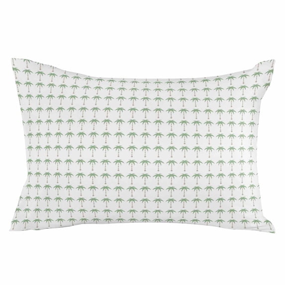 Green Palm Tree Throw Pillow Cover 16 x 24 Inch Decorative Pillow Cover Summer Tropical Botanical Plants Coastal Lumbar Pillowcase Seasonal Rectangle Cushion Case for Couch Sofa Bed Living Room