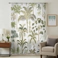 thumbnail image 1 of Green Palm Tree Tropical Sheer Curtains 63 Inches Long, Beach Summer Botanical Light Filering Curtains, Breathable Simi Curtain Privacy Drapes for Living Room Bedroom Lightweight Window Treatment, 1 of 9