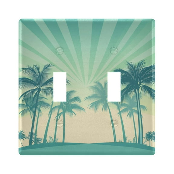 Green Palm Trees Decorative Light Switch Plates Switch Cover Decorative Wall Plates Ideal for Living Room Kitchen Bedroom and Study