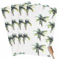 thumbnail image 1 of Green Palm Trees Kitchen Towel Dish Cloths Set of 4, Microfiber Soft Kitchen Hand Towels, Summer Botanical Modern Art Absorbent Quick Drying Dishcloths 18 x 28 Inches, 1 of 8