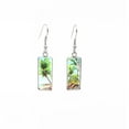thumbnail image 1 of Green Palm Trees On Beach Rectangular Drop Earrings, 1 of 1