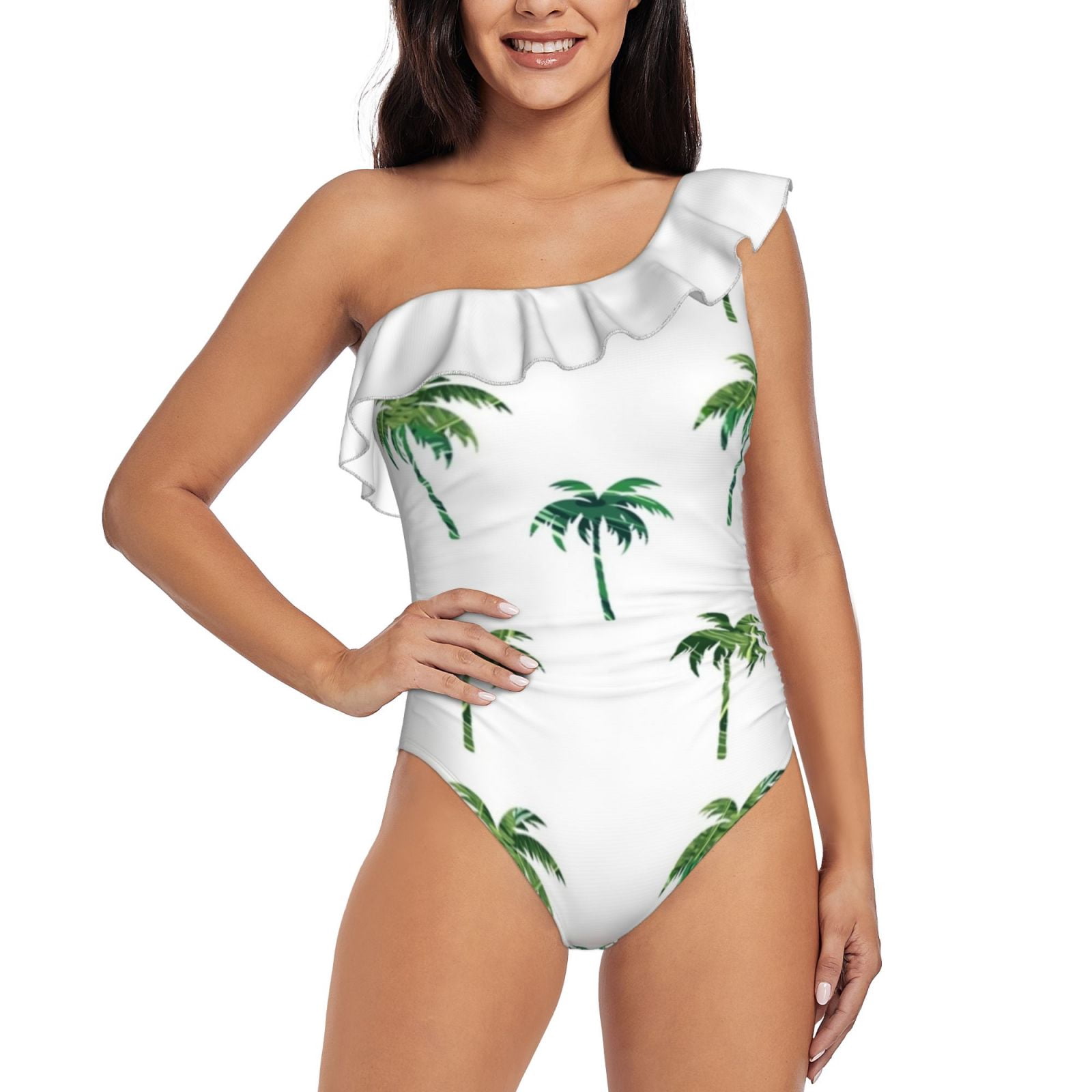 Green Palm bikini ruffle Small main image 1