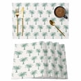 thumbnail image 1 of Green Palm Trees Placemats Set of 12, Country Summer Botanical Tropical Plants Placemats for Dining Table, Place Mats for Kitchen Tabletop, Waterproof Wipeable Dining Table Mats Set, 1 of 9