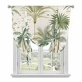 thumbnail image 1 of Green Palm Trees Tie Up Curtain Valance for Window, Adjustable Rod Pocket Window Curtains Shades, Tropical Summer Botanical Light Filtering Valance Drapes for Cafe Living Room Bedroom 34"x45", 1 of 9