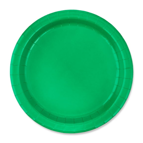 Disposable Paper Plates, 9", Green, 20 Count, by Way To Celebrate