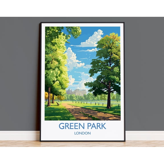 Green Park Travel Print, Travel Poster of Green Park, London Poster, Green Park Gift, Green Park Art, London Art UK Travel Gift, 24x36 UNFRAMED
