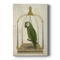 thumbnail image 1 of Green Parrot on Swing Premium Gallery Wrapped Canvas - Ready to Hang, 1 of 9