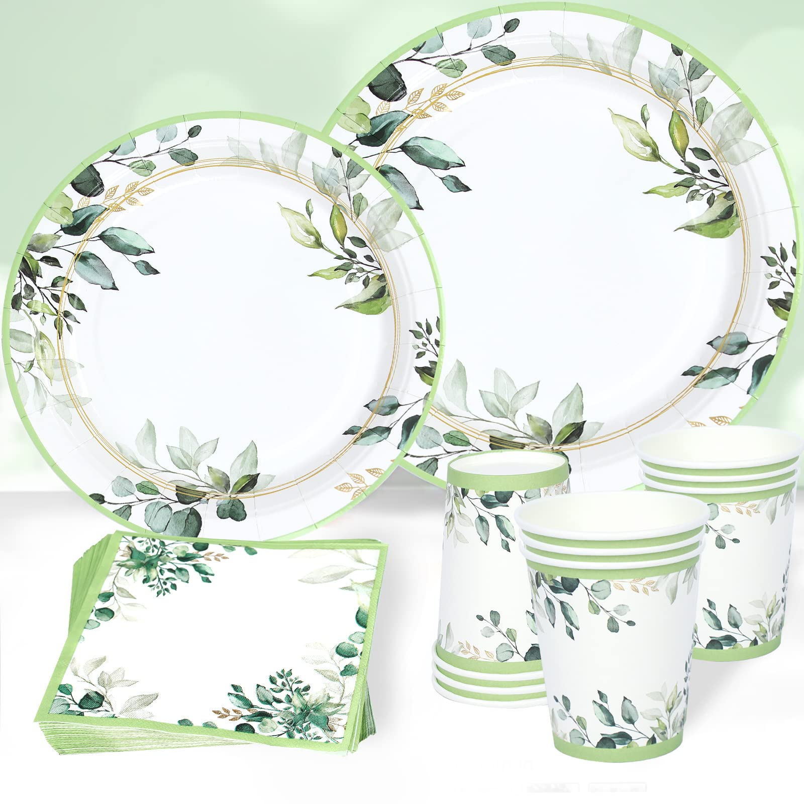 Green Party Plates Supplies, Sage Green Paper Plat