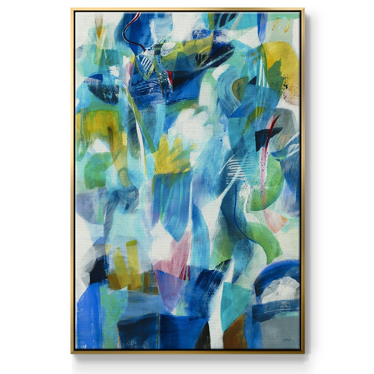 Green Passage Framed Premium Gallery Wrapped Canvas - Ready to Hang - 25 x 37 - Gold Floating Frame