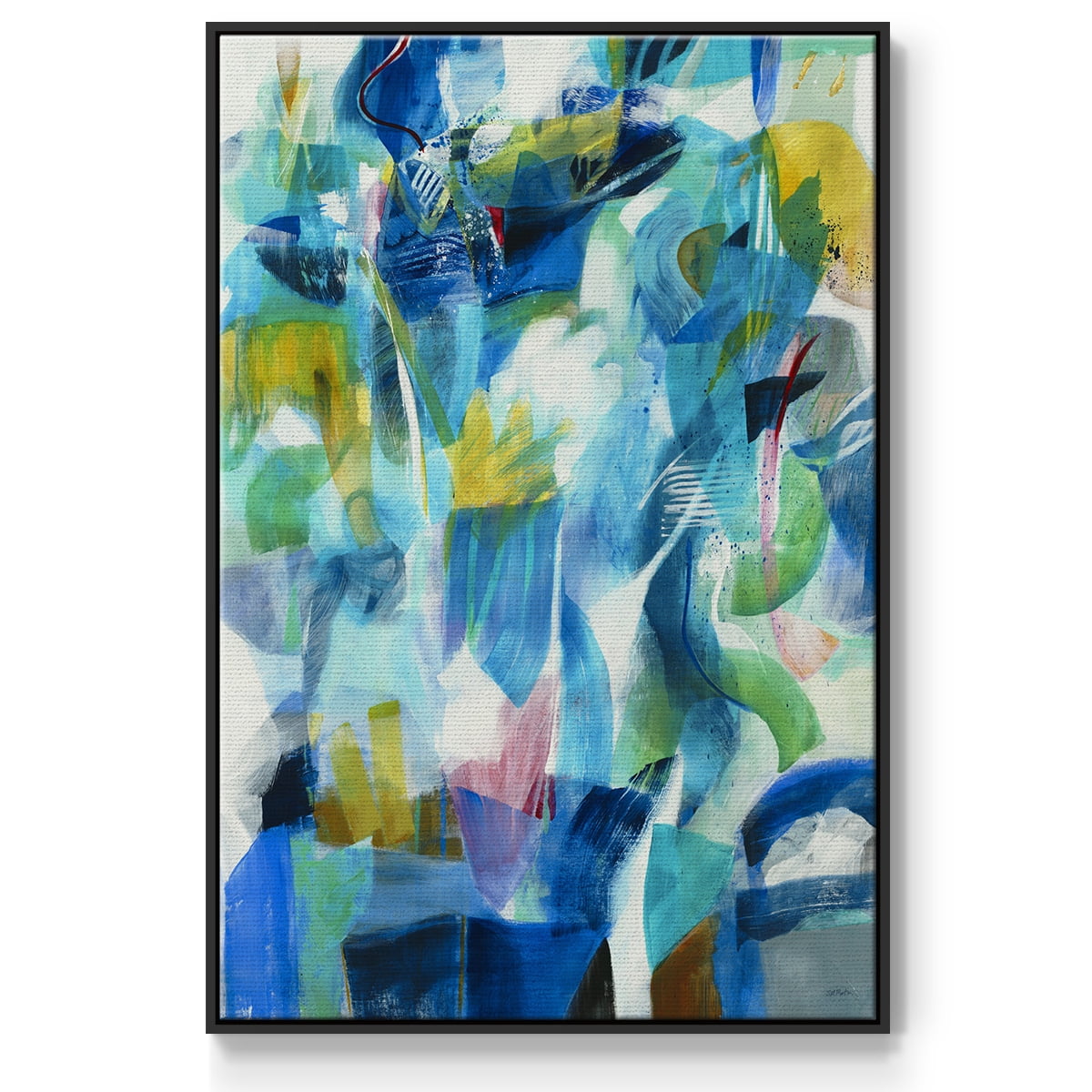 Green Passage Framed Premium Gallery Wrapped Canvas - Ready to Hang - 27 x 41 - Black Floating Frame