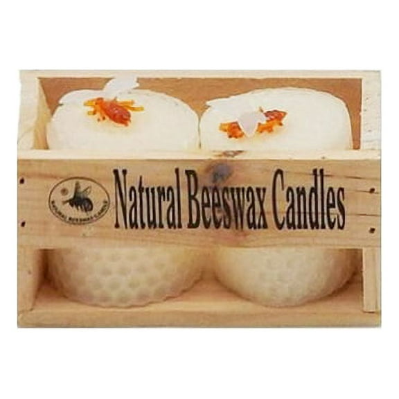 Green Pasture Beeswax Small pillar 2 pcs White Candle