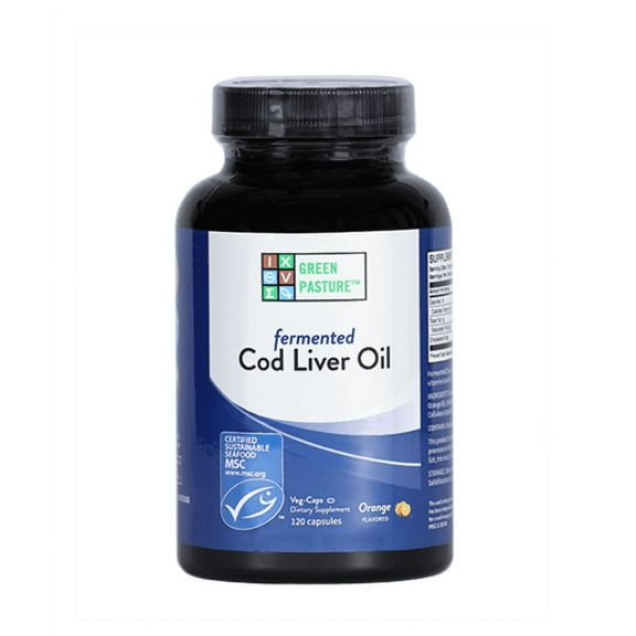 Green Pasture Fermented Cod Liver Oil, Orange, 120 count
