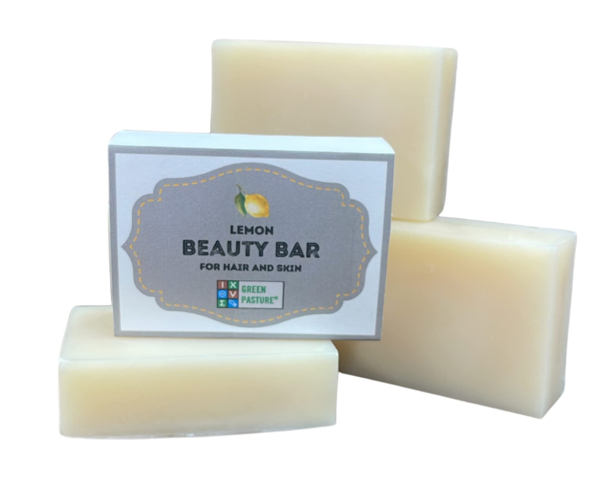 Green Pasture Lemon Beauty Bar, Solid Shampoo and Body Bar