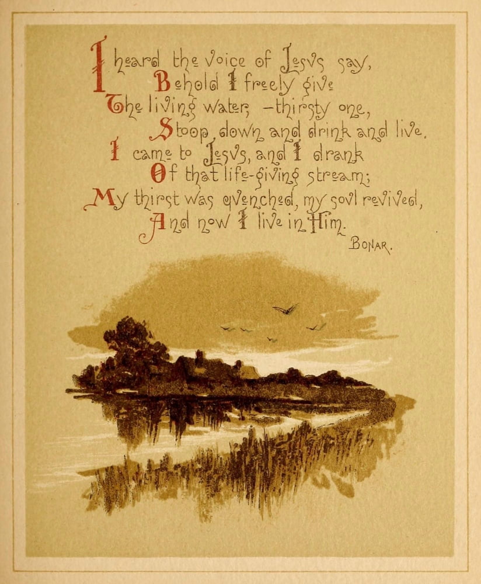 Green Pastures & Still Waters 1887 I heard the voice Canvas Art - Louis K Harlow (18 x 24)