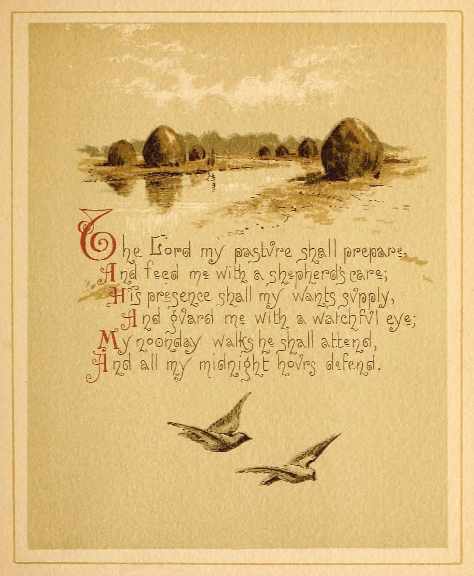 Green Pastures & Still Waters 1887 The Lord my pasture Canvas Art - Louis K Harlow (18 x 24)