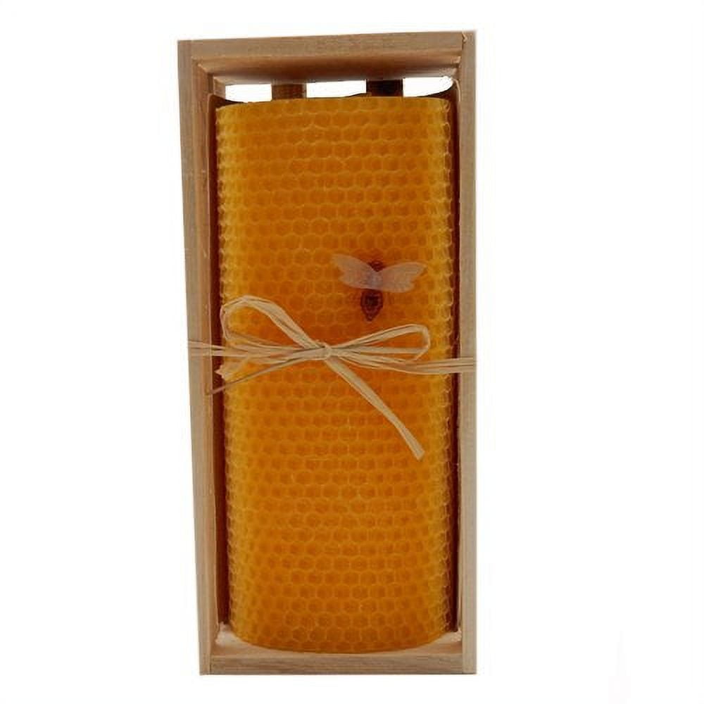 Green Pastures Wholesale Beeswax Honeycomb Yellow Pillar Candle 3 x 6 inch
