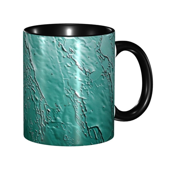 Green Pattern Coffee Mug Fun Custom Ceramic Mugs 11oz Black