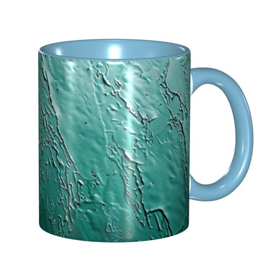 Green Pattern Coffee Mug Fun Custom Ceramic Mugs 11oz Sky Blue