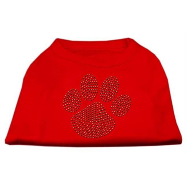Green Paw Rhinestud Shirts Red S - 10