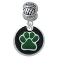 thumbnail image 1 of Green Paw on Black Disc - Large Rope with Cross Beads Charm Bead, 1 of 1