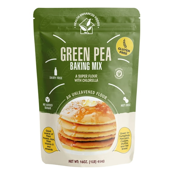 Green Pea Baking Mix (2-Pack/16 oz) Anti-sickling, Nut-Free, Dairy-Free, Gluten-Free, No added sugar