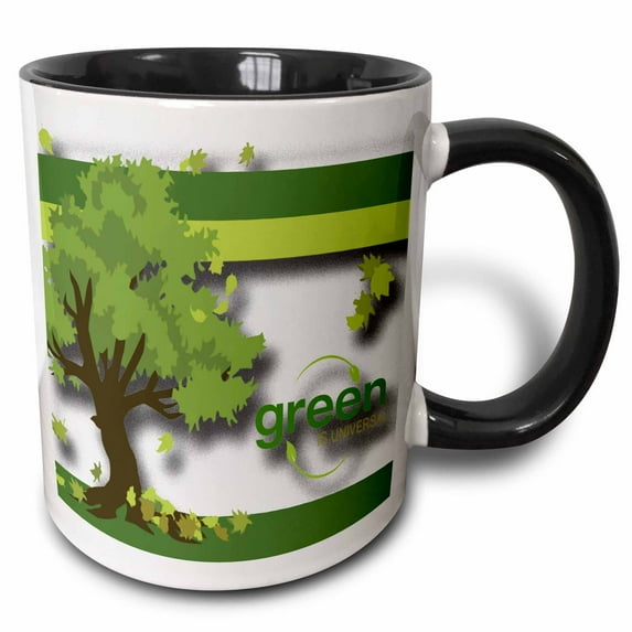 3drose, Green Peace Symbol a Great Gift to Carry the Message, 11oz Two-tone Black Mug