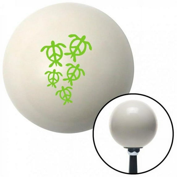 Green Peace Turtles Ivory Shift Knob with M16 x 1.5 Insert Shifter Auto Manual Brody