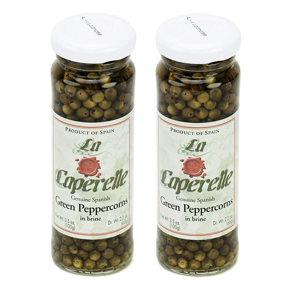 Green Peppercorns in Brine by La Caperelle 3.5 oz Pack of 2