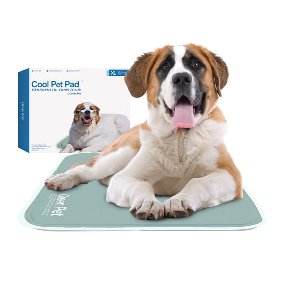The Green Pet Shop Dog Cooling Mat, Extra Large - Pressure Activated Pet Cooling Mat For Dogs and Cats, For XL Sized Pets (80 Plus Lb.) - Non-Toxic Gel Dog Cooling Pad, No Water Needed - Sage Grey