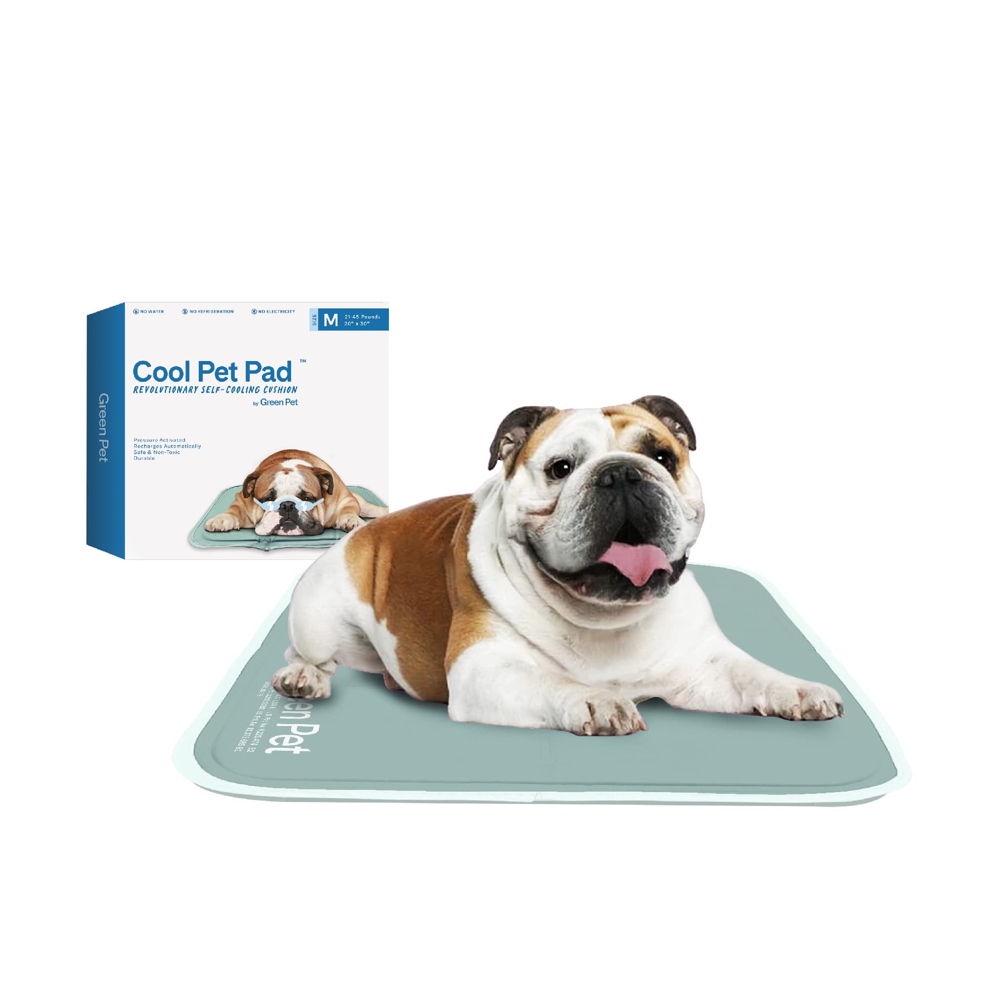 The Green Pet Shop XEF1 Cool Pet Pad - Medium, Sage Grey - Self-Cooling ...