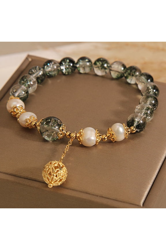 Green Phantom Quartz Crystal Bracelet For Women