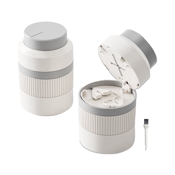 Green Pill Cutter 1/4 - Pill Splitter with Stainless Steel Blade for Cutting Small Pills or Large Pills in one Fourth, Suitable for Cuting Vitamins, Tablets (White/Orange)