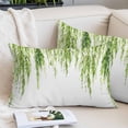 thumbnail image 1 of Green Pillow Covers 16"x24", Summer Botanical Leaves Watercolor Soft Brushed Microfiber Breathable Throw Pillow Covers, Pillowcase with Zipper for Couch Sofa Bedroom Living Room, 1 of 9