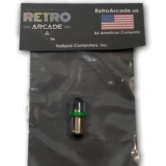 Green Pinball 6.3 Volt AC LED Round Replacement Bulbs 44/47 Bayonet Base BA9S