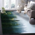 thumbnail image 1 of Green Pine Forest Area Rugs Modern Abstract Smoke Filled Landscape Decorative Carpet Anti Slip Backing Washable Indoor Living Room Bedroom Study Dining 3x4 Small Non-slip Soft Home, 1 of 5