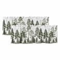 thumbnail image 1 of Green Pine Tree Curtain Valances for Windows, Kitchen Valance Window Treatments Panel 2 Pack, Spring Botanical Watercolor Rod Pocket Short Curtains for Bathroom Bedroom 42 x 18 Inch, 1 of 8